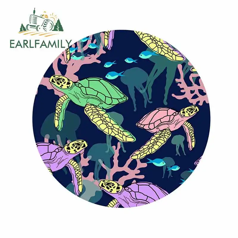 EARLFAMILY 13cm x for Sea Turtle Coral Reef Pattern Fine Decal Vinyl Car Stickers Suitable VAN RV SUV Custom Printing | Автомобили и