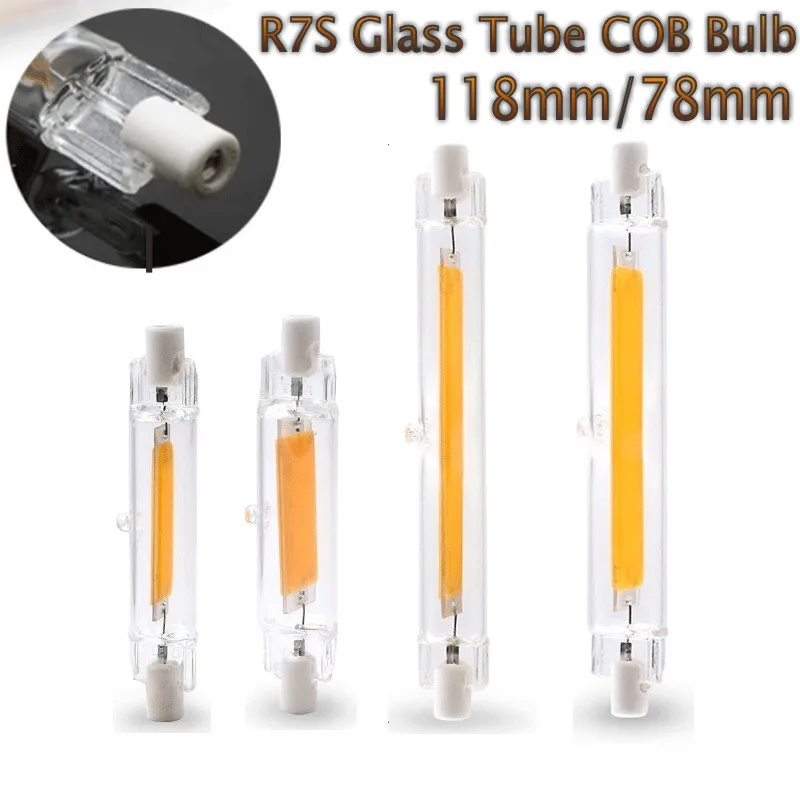 LED R7S Bulbs Glass Tube COB 118MM 40W 30W 78MM 20W 15W Corn Lamp J78 J118 Replace Halogen Lighting 55W 95W AC 220V Lampadas R7S
LED R7S Bulbs Glass Tube COB 118MM 40W 30W 78MM 20W 15W Corn Lamp J78 J118 Replace Halogen Lighting 55W 95W AC 220V Lampadas R7S