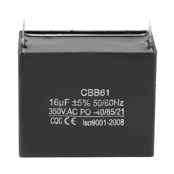 CBB61 Motor Running Starting Capacitor Generator CQC 350V AC 16uF 50/60Hz Switch Power Supply Module
CBB61 Motor Running Starting Capacitor Generator CQC 350V AC 16uF 50/60Hz Switch Power Supply Module