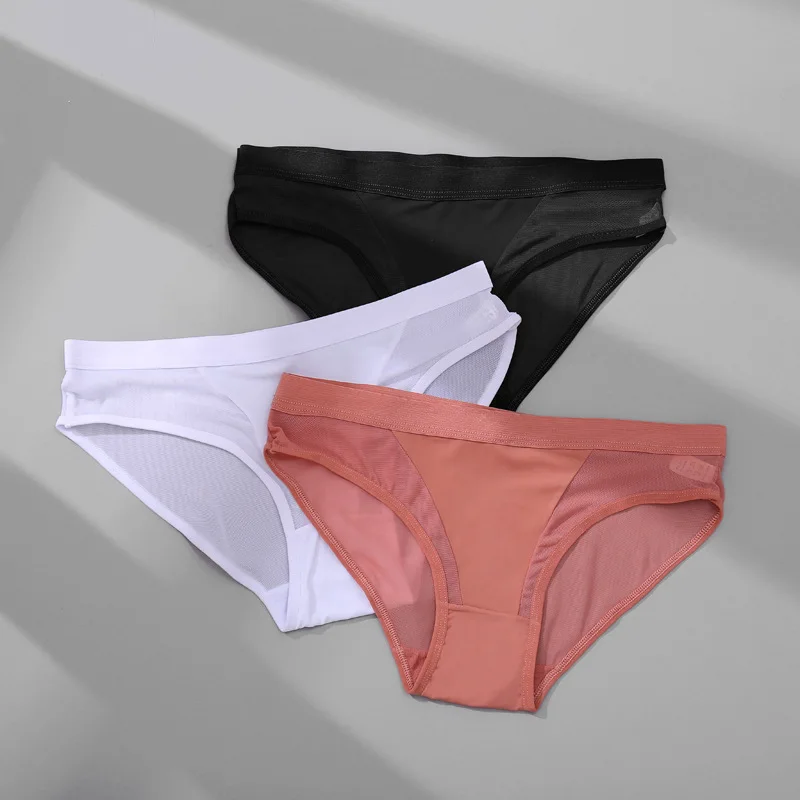 

2021 New Women Panties Low-Rise Briefs Sexy Mesh Lingerie Breathable Female Underwear Underpant Woman Panty Cotton Crotch
