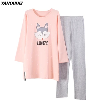 100% Cotton Pajama Sets For Women 2019 Autumn Long Sleeve Pyjama Girls Cute Cartoon Fox Pijama Loungewear Homewear Home Clothing
100% Cotton Pajama Sets For Women 2019 Autumn Long Sleeve Pyjama Girls Cute Cartoon Fox Pijama Loungewear Homewear Home Clothing