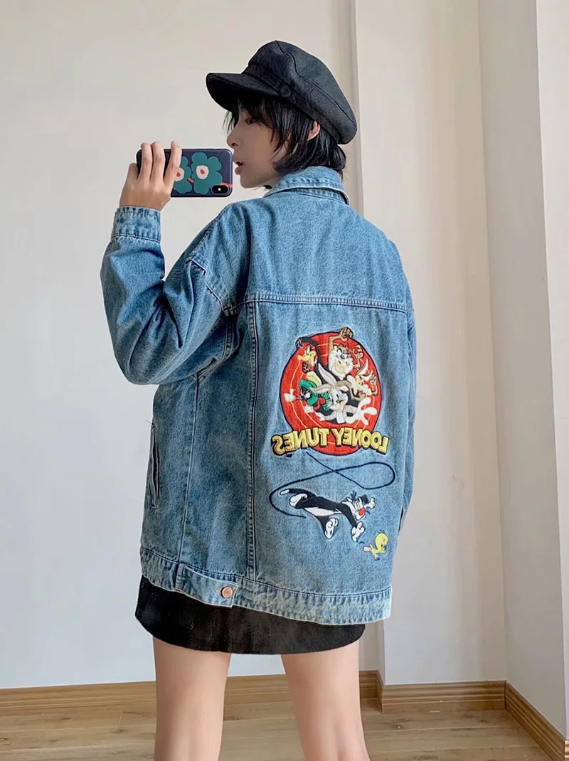 Overplus of Goods Exported to Europe And US New Style Autumn Boyfriend-Style Cowboy Embroidered Pattern Loose Women's Long Sleev
Overplus of Goods Exported to Europe And US New Style Autumn Boyfriend-Style Cowboy Embroidered Pattern Loose Women's Long Sleev