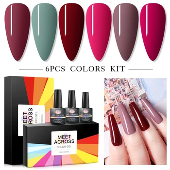 MEET ACROSS 8ml 6pcs/lot Nail Varnish Set Pure Color Soak Off Gel Nail Polish Long Lasting DIY UV LED Gel Varnish Kit Manicure
MEET ACROSS 8ml 6pcs/lot Nail Varnish Set Pure Color Soak Off Gel Nail Polish Long Lasting DIY UV LED Gel Varnish Kit Manicure
