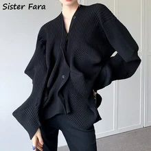 Sister Fara 2022 Autumn Winter Irregular Knitted Cardigan Spring Deep V Neck Sweater Female Black Woolen Casual Sweater Jacket
Sister Fara 2022 Autumn Winter Irregular Knitted Cardigan Spring Deep V Neck Sweater Female Black Woolen Casual Sweater Jacket