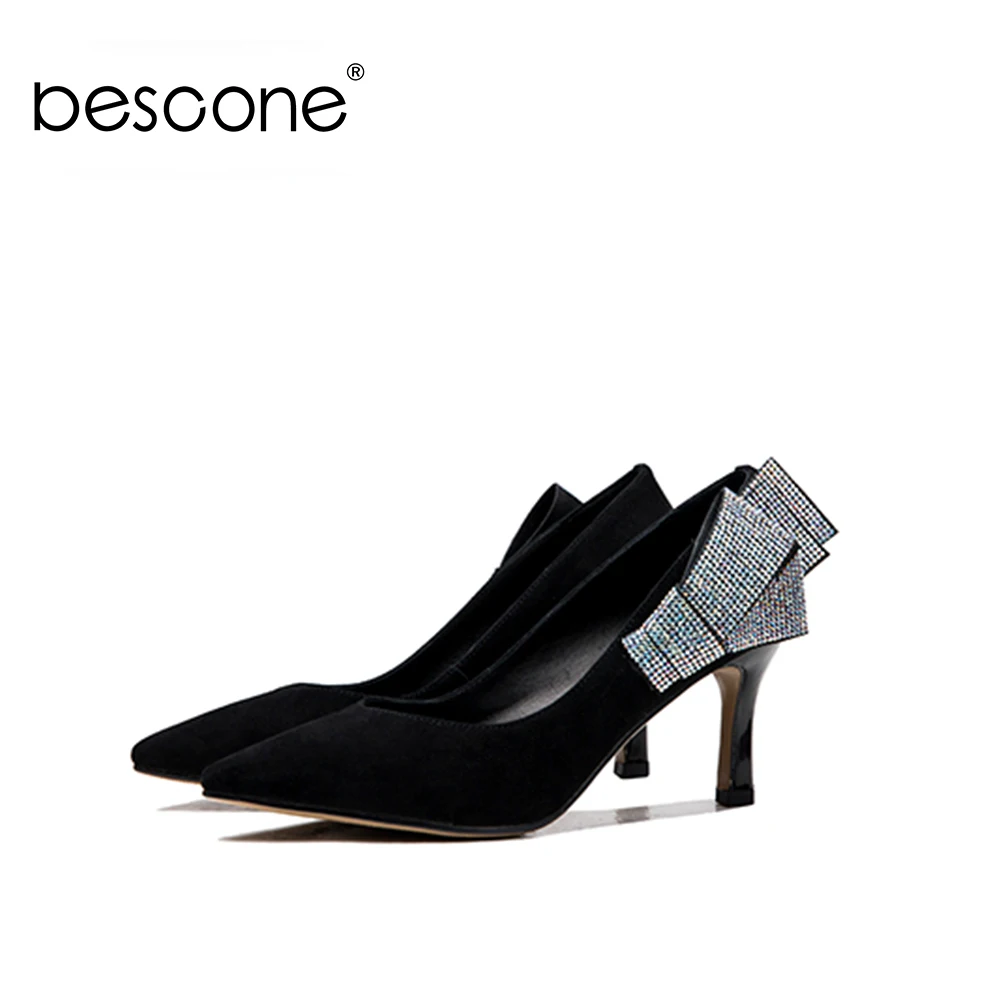 BESCONE Kid Suede Pumps Women Sequin Decoration Classics Mature Hign Heel Poingted Toe Shoes Mature Office Career pumps BM463
BESCONE Kid Suede Pumps Women Sequin Decoration Classics Mature Hign Heel Poingted Toe Shoes Mature Office Career pumps BM463