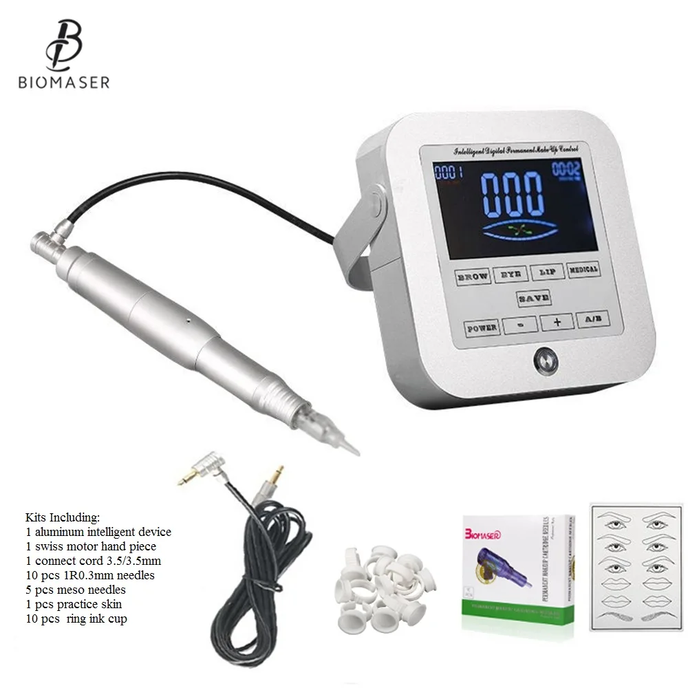 Biomaser New Permanent Makeup Machine Eyebrow Tattoo Professional Digital Device Machine Eyebrow Lip Pen Machine Sets CTD003-2
Biomaser New Permanent Makeup Machine Eyebrow Tattoo Professional Digital Device Machine Eyebrow Lip Pen Machine Sets CTD003-2