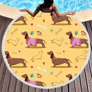 Dachshund Cartoon Round Beach Towel Soft Microfiber Bath Towel with Tassel Animals Picnic Blanket Outdoor Camping Table Yoga Mat
Dachshund Cartoon Round Beach Towel Soft Microfiber Bath Towel with Tassel Animals Picnic Blanket Outdoor Camping Table Yoga Mat