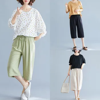 Korean Style Women Pants Calf-Length Elastic Waist Trousers Loose Fashion Solid Summer Pants spodnie damskie #33
Korean Style Women Pants Calf-Length Elastic Waist Trousers Loose Fashion Solid Summer Pants spodnie damskie #33