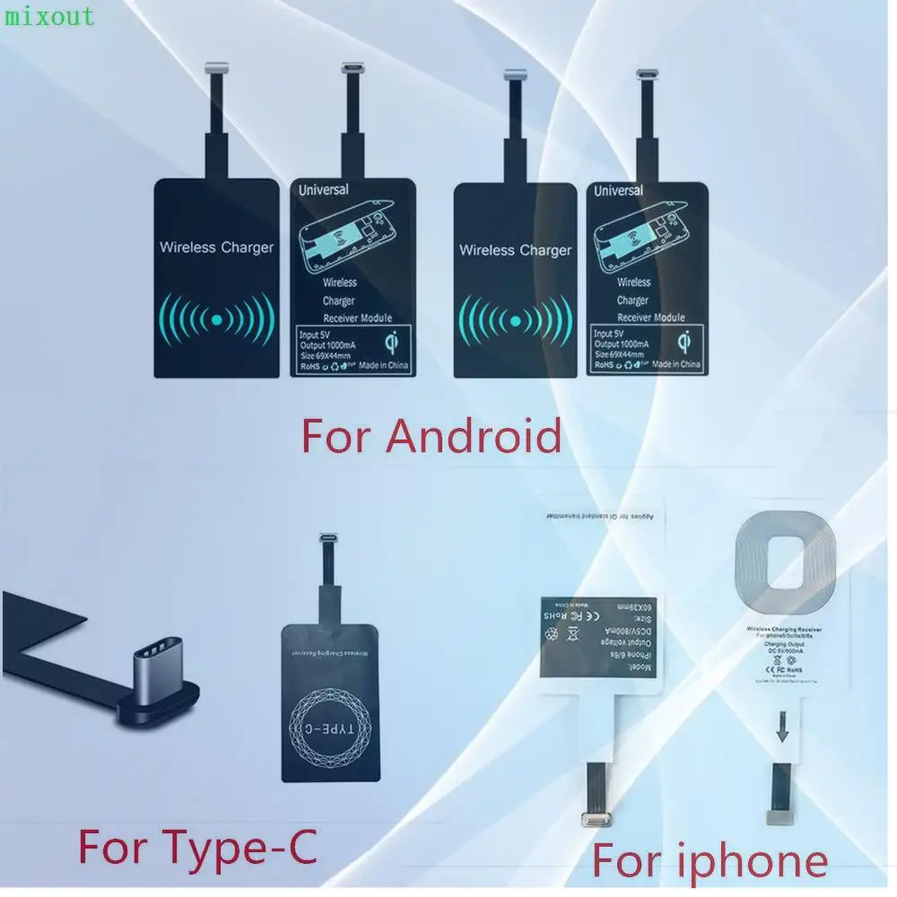 Qi Wireless Charger Receiver For iPhone7 6 6s 5s 7 Plus Universal Wireless Charging Receiver Module For Type C Micro USB Phone
Qi Wireless Charger Receiver For iPhone7 6 6s 5s 7 Plus Universal Wireless Charging Receiver Module For Type C Micro USB Phone