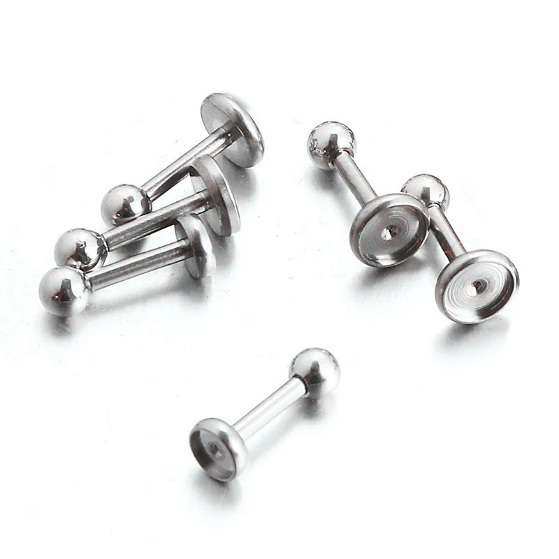 50Pcs/lot Stainless steel Ear Studs Blank Cabochons Earrings Base Piercing Tragus Earrings Cartilage with Ear plug Diy Jewelry
50Pcs/lot Stainless steel Ear Studs Blank Cabochons Earrings Base Piercing Tragus Earrings Cartilage with Ear plug Diy Jewelry