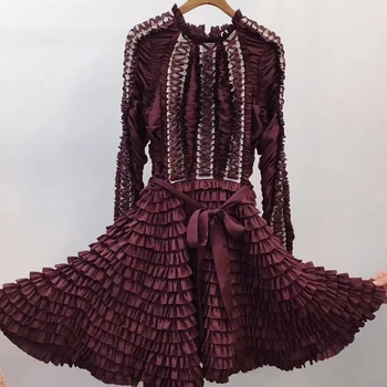 Women Solid Dress Spring O-neck Long Sleeve Dress Female Fashion Ruffles Dress Ladies
Women Solid Dress Spring O-neck Long Sleeve Dress Female Fashion Ruffles Dress Ladies