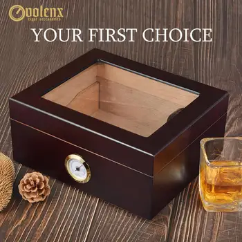VOLENX Large Humidor with Hygrometer and Humidifier Spanish Cedar Wood Cigar Box Holds 50 Fingers Glasstop Cigar Case
VOLENX Large Humidor with Hygrometer and Humidifier Spanish Cedar Wood Cigar Box Holds 50 Fingers Glasstop Cigar Case