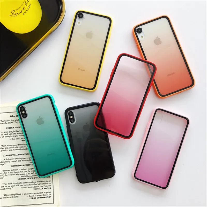 Gradient Clear hard phone Case for iphone X XR XS Max case For iphone 7 8 6 6S Plus case candy color Case back cover
Gradient Clear hard phone Case for iphone X XR XS Max case For iphone 7 8 6 6S Plus case candy color Case back cover