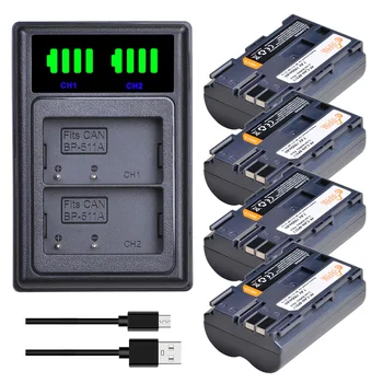BP-511 BP-511A Battery and LED USB Dual Charger with Type C Port for Canon EOS 5D 10D 20D 30D 40D 50D Powershot G1 G2 G3 G5
BP-511 BP-511A Battery and LED USB Dual Charger with Type C Port for Canon EOS 5D 10D 20D 30D 40D 50D Powershot G1 G2 G3 G5
