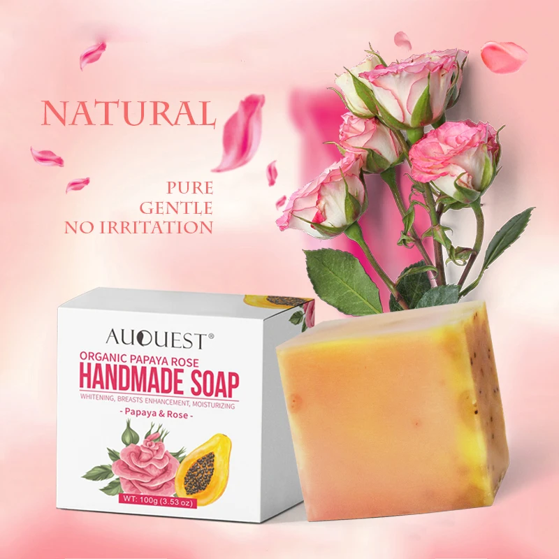 Organic AuQuest Papaya Rose Soap Moisturizing Whitening Vitamin Essential Oil Soap Face Cleansing Bar Skin Care Handmade TSLM1
Organic AuQuest Papaya Rose Soap Moisturizing Whitening Vitamin Essential Oil Soap Face Cleansing Bar Skin Care Handmade TSLM1
