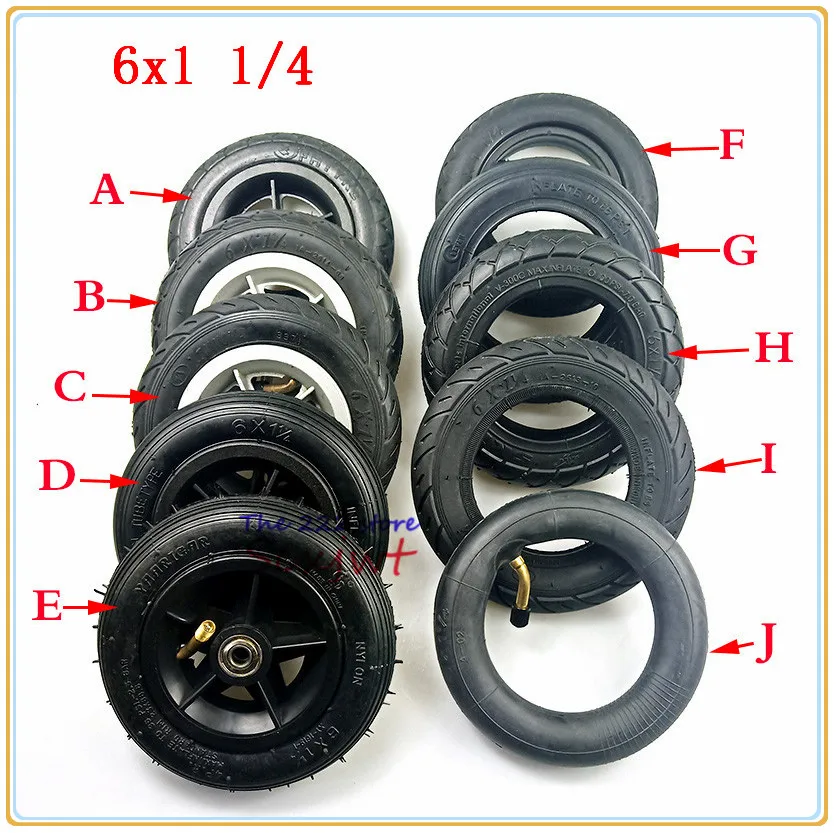 

6 inch 6x1 1/4 tire solid / Inflation wheel for small surf electric scooter 150mm tyre inner tube fits Motorcycle A-Folding Bike