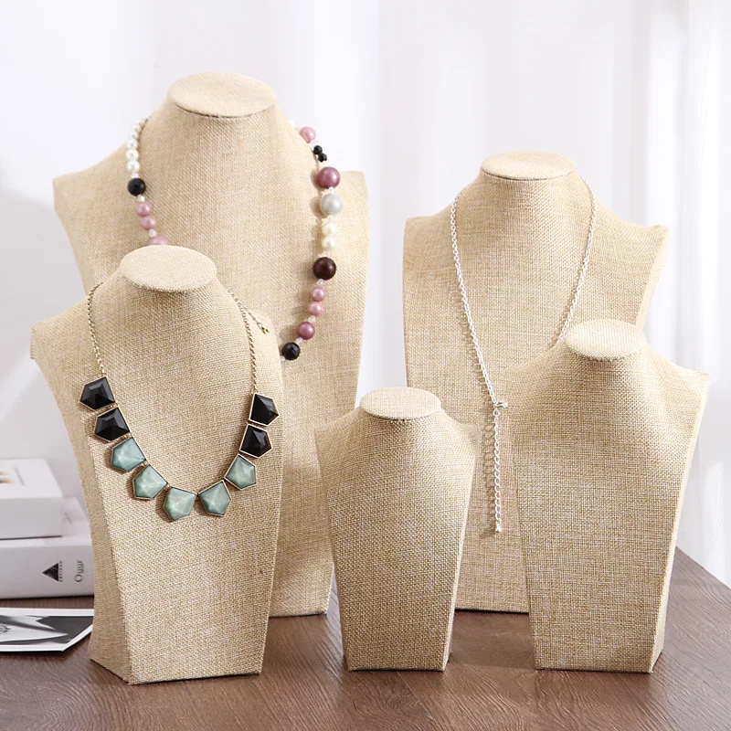 High Quality Linen Mannequin Necklace Stand Display Jewelry Storage Organizer Necklace Pendant Bust Holder Display Showcase
High Quality Linen Mannequin Necklace Stand Display Jewelry Storage Organizer Necklace Pendant Bust Holder Display Showcase