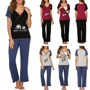Summer Short Sleeve Print Maternity Clothing Suit 2020 Maternity Clothes Set For Pregnant Women breast-feeding Sleepwear D30
Summer Short Sleeve Print Maternity Clothing Suit 2020 Maternity Clothes Set For Pregnant Women breast-feeding Sleepwear D30
