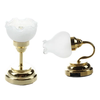 Top-2 Pcs 1:12 Dollhouse Miniature Model LED Light: 1 Pcs LED Ceiling Light Golden & 1 Pcs Flower Shape Metal LED Wall Light
Top-2 Pcs 1:12 Dollhouse Miniature Model LED Light: 1 Pcs LED Ceiling Light Golden & 1 Pcs Flower Shape Metal LED Wall Light