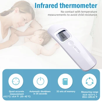 Portable Forehead Thermometer Infrared Non-contact Fast Detector Temperature Electronic Measurement Tool for Baby Kid Adult
Portable Forehead Thermometer Infrared Non-contact Fast Detector Temperature Electronic Measurement Tool for Baby Kid Adult