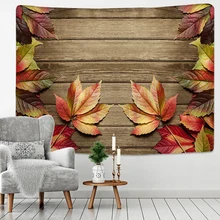 Vintage Wooden Board Tapestry Wall Hanging Art Golden Brown Leaves on Wood Wall Blanket Home Decor 
Vintage Wooden Board Tapestry Wall Hanging Art Golden Brown Leaves on Wood Wall Blanket Home Decor