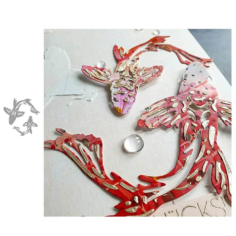 Koi Fish Metal Cutting Dies Fish Stencil DIY Scrapbooking Photo Album Decor Embossing Cards Making DIY Crafts
Koi Fish Metal Cutting Dies Fish Stencil DIY Scrapbooking Photo Album Decor Embossing Cards Making DIY Crafts