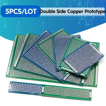 5 PCS/set 5x7 7x9 8X12cm Double Side Prototype pcb Breadboard Universal Printed Circuit Board for Arduino 2.54mm Glass Fiber
5 PCS/set 5x7 7x9 8X12cm Double Side Prototype pcb Breadboard Universal Printed Circuit Board for Arduino 2.54mm Glass Fiber