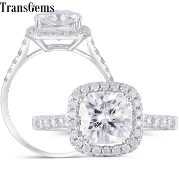Transgems Center 2ct Halo Moissanit Engagement Ring 14K 585 White Gold 7.5MM Sqaure Cushion Cut FG Color Moissanite Ring Wedding
Transgems Center 2ct Halo Moissanit Engagement Ring 14K 585 White Gold 7.5MM Sqaure Cushion Cut FG Color Moissanite Ring Wedding