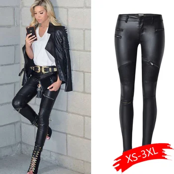 Summer Stretch PU Leather Pants For Women High Waist Plus Size Pants Waisted Skinny Pencil Joggers Womens Trousers Pants 
Summer Stretch PU Leather Pants For Women High Waist Plus Size Pants Waisted Skinny Pencil Joggers Womens Trousers Pants