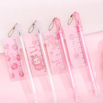 1 PCS Cute Ruler Pendant Pens Kawaii Peach Gel Pen 0.38mm Refill Black ink Creative Student Office Signature Pen Writing Station
1 PCS Cute Ruler Pendant Pens Kawaii Peach Gel Pen 0.38mm Refill Black ink Creative Student Office Signature Pen Writing Station