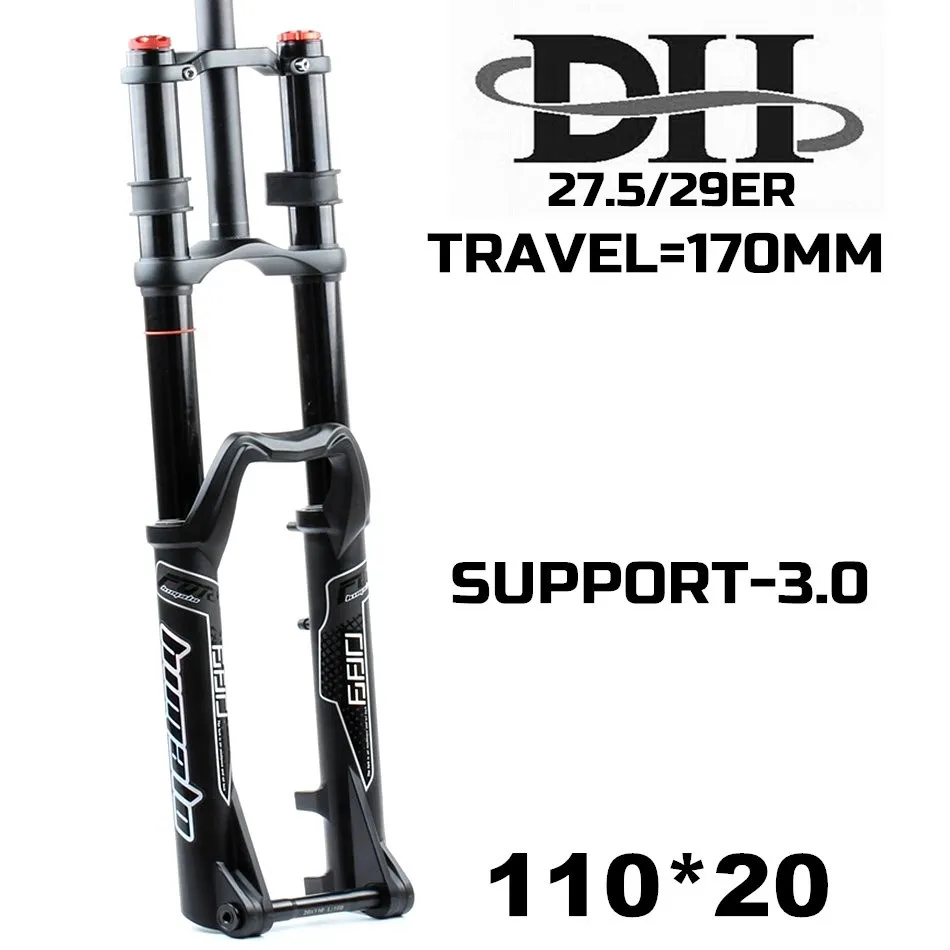 HIMALO MTB вилка DH Горные 20 мм через ось 110 Ширина 27 5 29ER 3 0 шины двойная корона