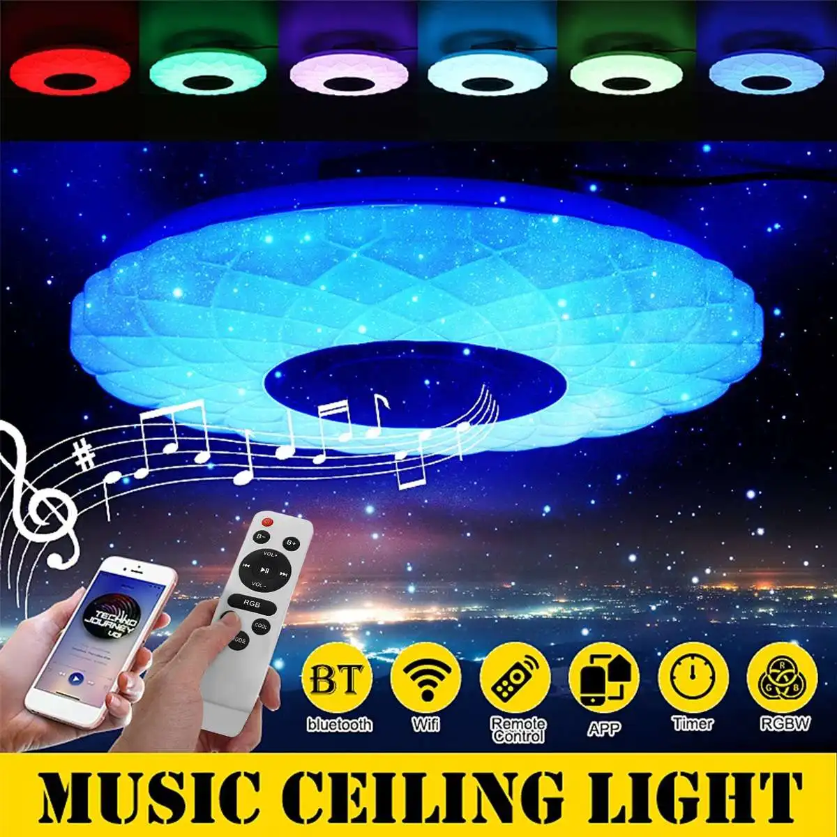 Modern LED Ceiling Lights Remote Control Home Lighting 72W APP bluetooth Music Light Bedroom Smart Full Color RGB Ceiling Lamp
Modern LED Ceiling Lights Remote Control Home Lighting 72W APP bluetooth Music Light Bedroom Smart Full Color RGB Ceiling Lamp