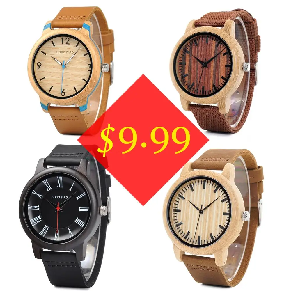 BOBO BIRD Wood часы для мужчин и женщин Распродажа цена Акция кварцевые наручные кожаный ремешок relogio