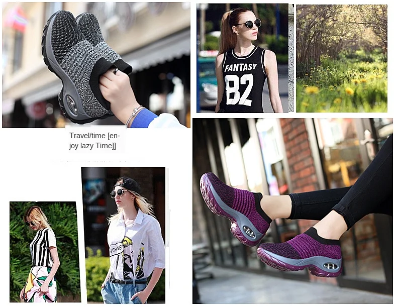 Women's Comfortable Walking Chunky Sneakers Profile Presentation