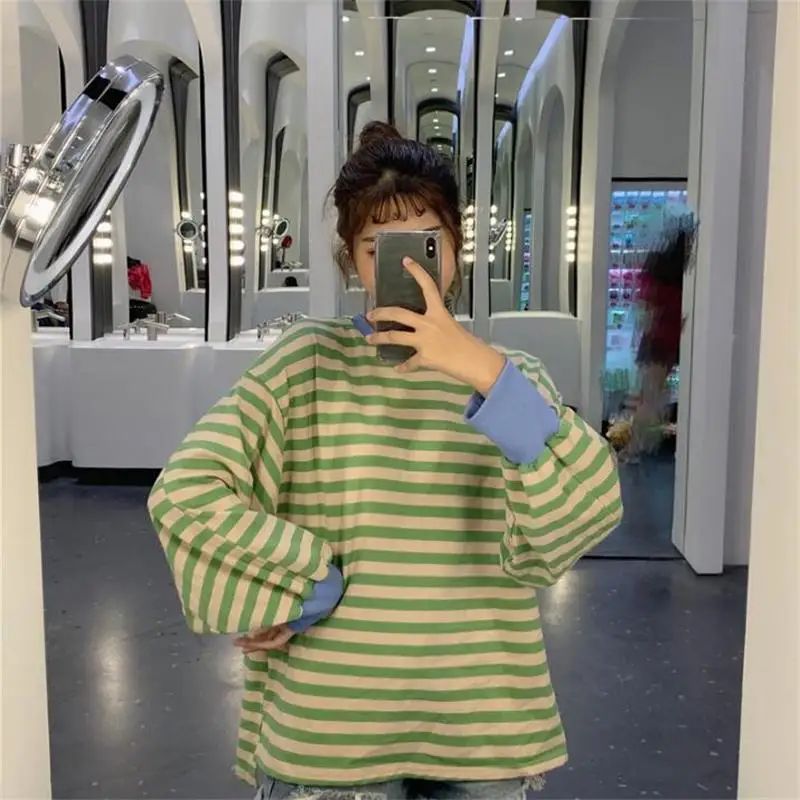 Women's Sweatshirts Japanese Harajuku Ulzzang Bf Loose Colorblock Striped Sweatshirt Female Korean Kawaii Clothing For Women
Women's Sweatshirts Japanese Harajuku Ulzzang Bf Loose Colorblock Striped Sweatshirt Female Korean Kawaii Clothing For Women