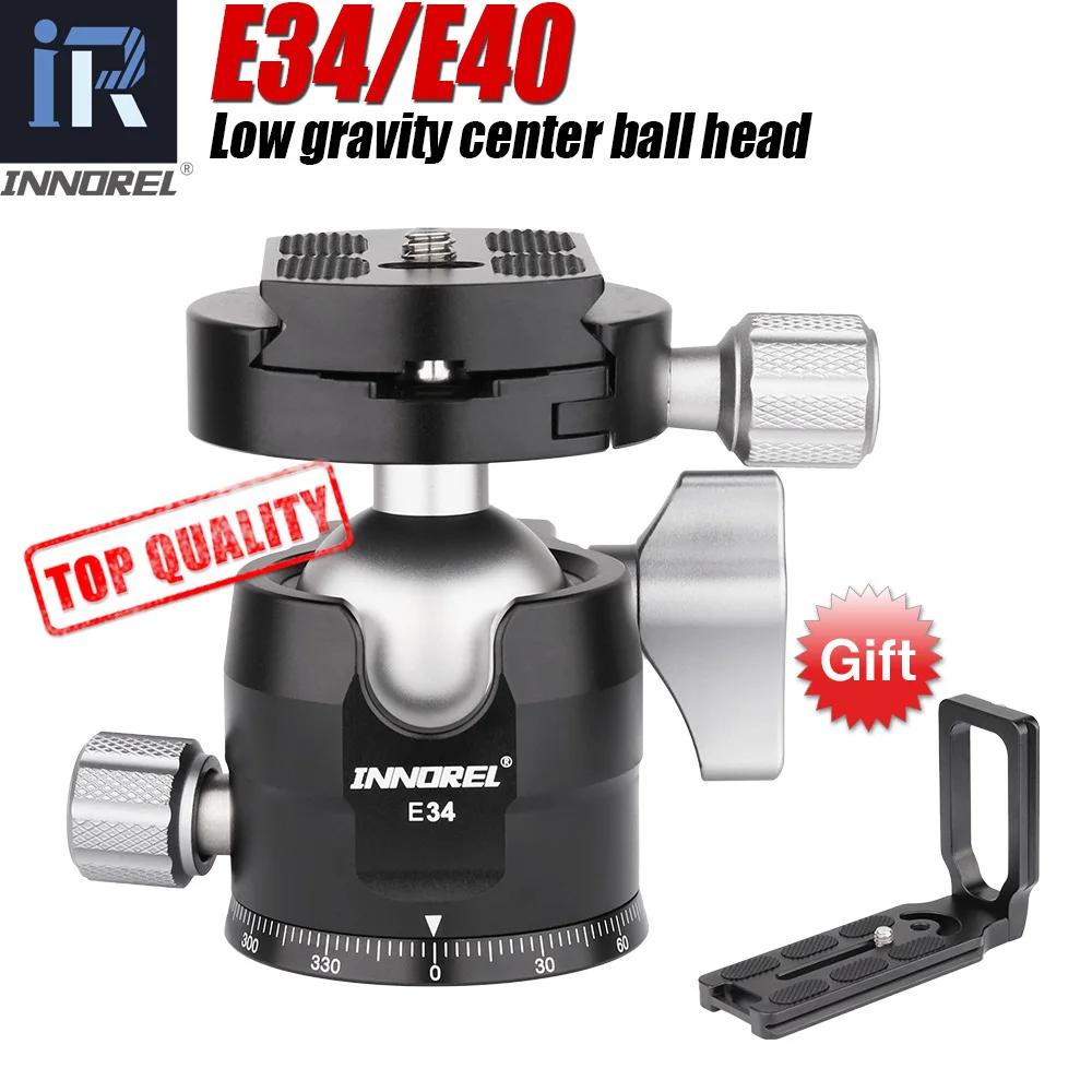 INNOREL E34/E40 Low Profile Tripod Ball Head Panoramic CNC Camera Tripod Ballhead with 1/4" Arca Swiss L Quick Release Plate
INNOREL E34/E40 Low Profile Tripod Ball Head Panoramic CNC Camera Tripod Ballhead with 1/4" Arca Swiss L Quick Release Plate