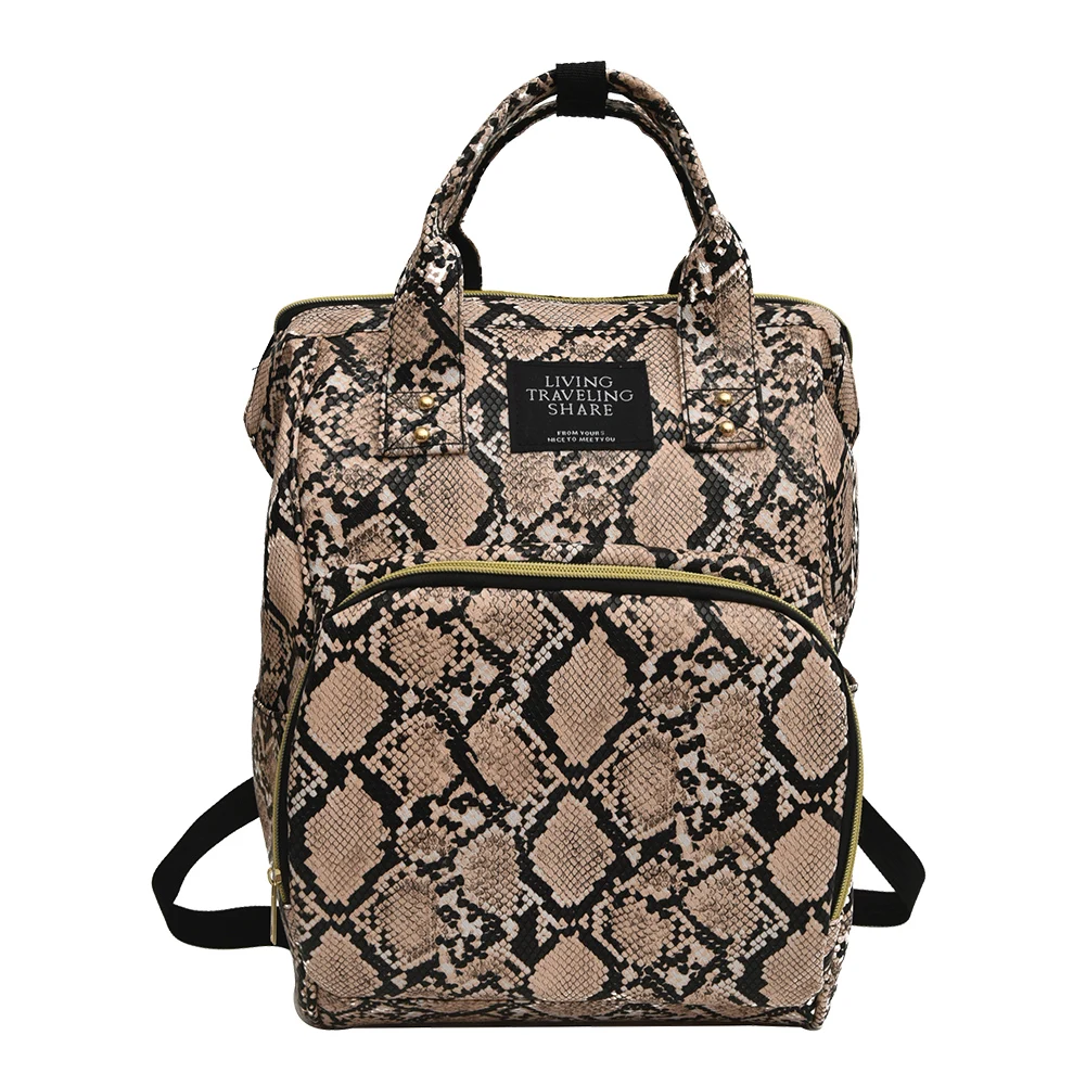 Women Large Capacity Snake Print Mommy Travel Shoulder Backpacks Multi-function Large PU Leather Maternity Nappy Top-handle Bags
Women Large Capacity Snake Print Mommy Travel Shoulder Backpacks Multi-function Large PU Leather Maternity Nappy Top-handle Bags