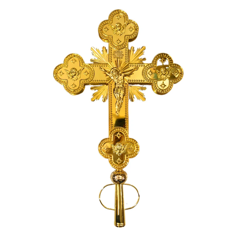 

Cross Of Blessing Gold Plated Parade Cross Large Cross Orthodox Product Jesus Cross Catholic Cross Direct Deal Two Face