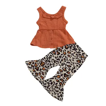 1-6Y Toddler Baby Kid Girls Clothing Set Summer Ruffles Bow Vest Tops T shirt Leopard Flare Pants Outfits Children Costumes
1-6Y Toddler Baby Kid Girls Clothing Set Summer Ruffles Bow Vest Tops T shirt Leopard Flare Pants Outfits Children Costumes