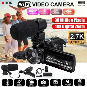 2.7K Camcorder Video Camera Wifi Night Vision 3.0 Inch LCD Screen 16X Digital Zoom Time-lapse Photography Camera Fotografica+Mic
2.7K Camcorder Video Camera Wifi Night Vision 3.0 Inch LCD Screen 16X Digital Zoom Time-lapse Photography Camera Fotografica+Mic