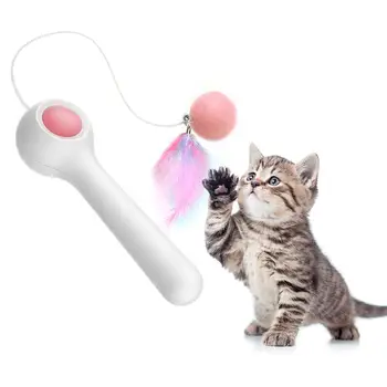 Pet Interactive Cat Training Toys Kitten Teaser Wand with Ball Retractable String Catnip Feather Toy Cats Supply Pet Products
Pet Interactive Cat Training Toys Kitten Teaser Wand with Ball Retractable String Catnip Feather Toy Cats Supply Pet Products