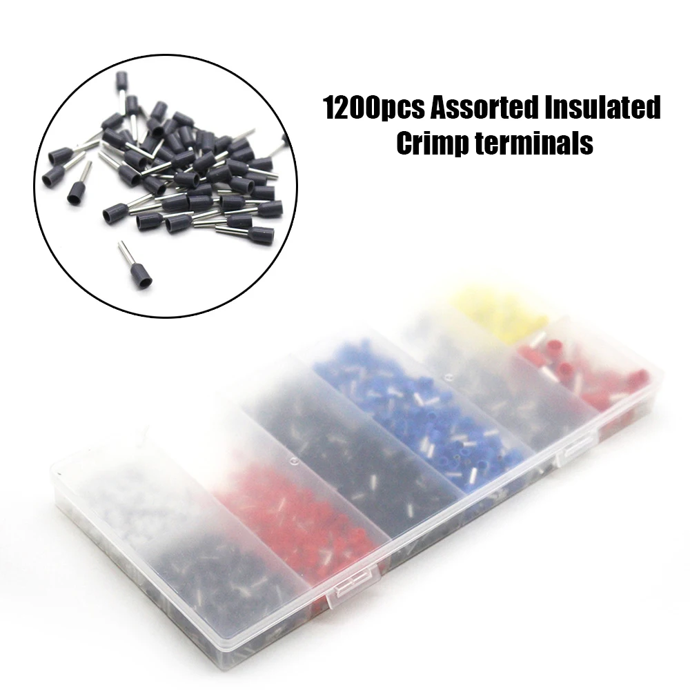 New 1200Pcs Assorted End Electrical Wire Crimp Terminal Connector Kit Set Crimping Wire End Terminals Copper Insulated Cord Pin
New 1200Pcs Assorted End Electrical Wire Crimp Terminal Connector Kit Set Crimping Wire End Terminals Copper Insulated Cord Pin