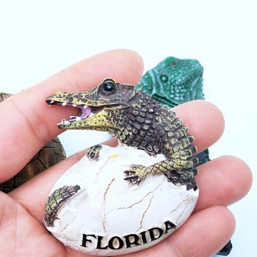 MUYU Magnet Im/án para Nevera con dise/ño de cocodrilo de Florida en 3D Adhesivo magn/ético de Florida USA Regalo de Recuerdo para el hogar y la Cocina