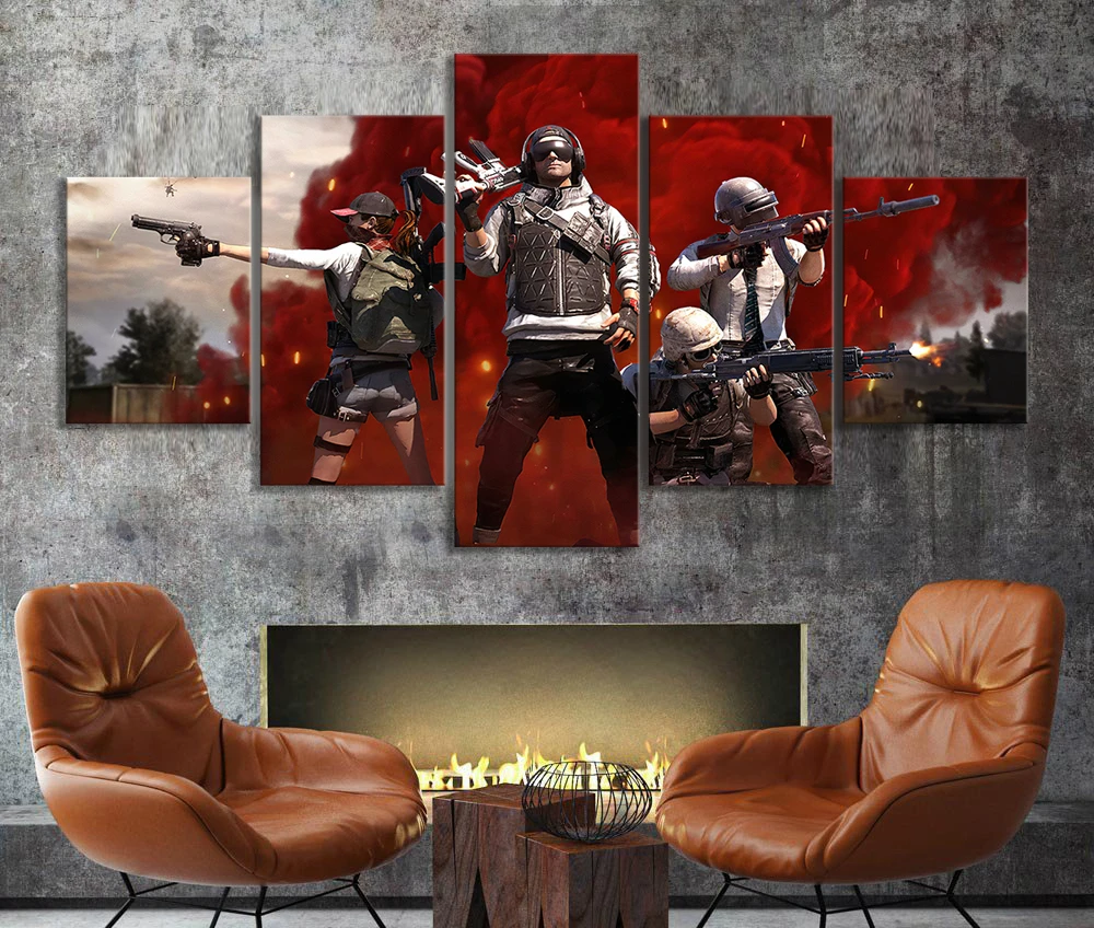 5pcs Game Poster Paintings PUBG Championship Video Games Art HD Wall Picture for Bedroom Decor | Дом и сад