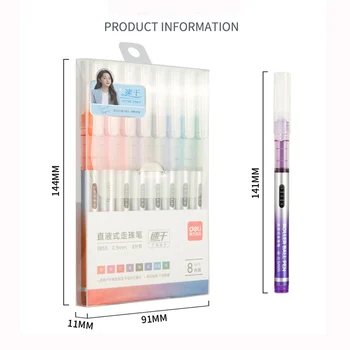 Deli 8 color Direct liquid ballpoint Tungsten carbide beads gel pen Student pink purple colors 0.5mm water-based Full needle 855
Deli 8 color Direct liquid ballpoint Tungsten carbide beads gel pen Student pink purple colors 0.5mm water-based Full needle 855