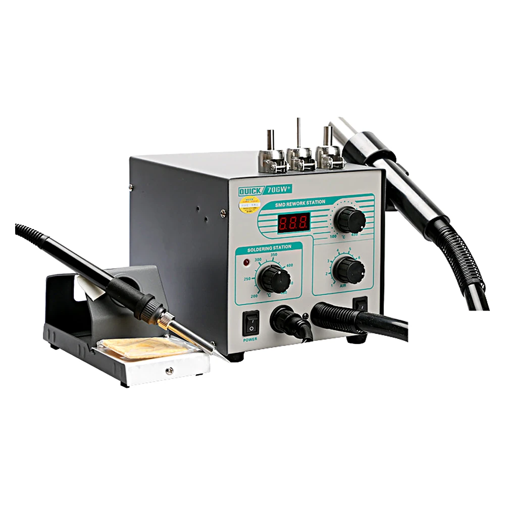 2 In 1 Desoldering Station Lead Free Soldering Iron Maintenance System Digital Display QUICK 706W+ Welding Station Hot Air Gun
2 In 1 Desoldering Station Lead Free Soldering Iron Maintenance System Digital Display QUICK 706W+ Welding Station Hot Air Gun