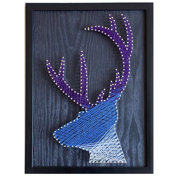 DIY Nail String Art Kit Forest Deer Winding Lines Drawing Painting Art Kit With Frame Home Decoration Gifts - Black Wood Grain 
DIY Nail String Art Kit Forest Deer Winding Lines Drawing Painting Art Kit With Frame Home Decoration Gifts - Black Wood Grain