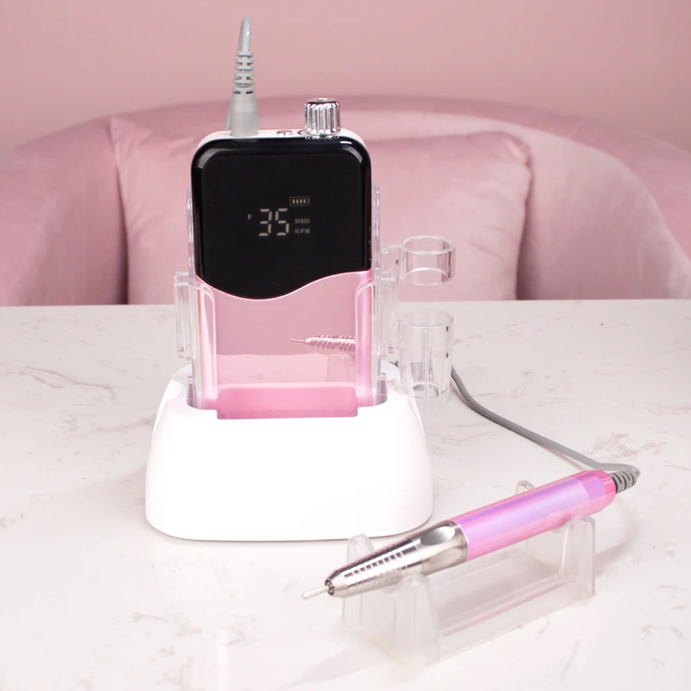 Plating Pink Portable Cordless Nail Drill Machine 35000RPM Rechargeable Wireless Manicure Electric Nail File Drill Brushless
Plating Pink Portable Cordless Nail Drill Machine 35000RPM Rechargeable Wireless Manicure Electric Nail File Drill Brushless