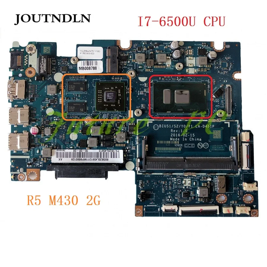 Материнская плата JOUTNDLN для ноутбука Lenovo Yoga 510-15ISK Flex 4-1570 5B20L45913 BIUS1/S2/Y0/Y1 | Компьютеры