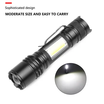 XPH50 LED Flashlight Torch Lamp COB Work Light 1800mAh Battery Zoomable Light for Camping Lamp Hunting Working Torch Accessories
XPH50 LED Flashlight Torch Lamp COB Work Light 1800mAh Battery Zoomable Light for Camping Lamp Hunting Working Torch Accessories